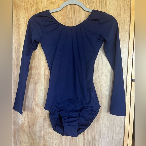 Navy Blue Long Sleeve Leotard - Picture 1 of 3